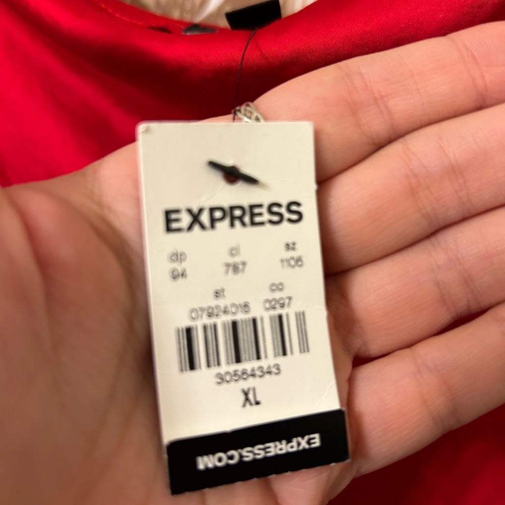 NWT Express XL Vibrant Red Midi Slip Dress - Picture 3 of 7